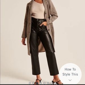 Abercrombie and Fitch Curve Love Vegan Leather Ankle Straight Pants